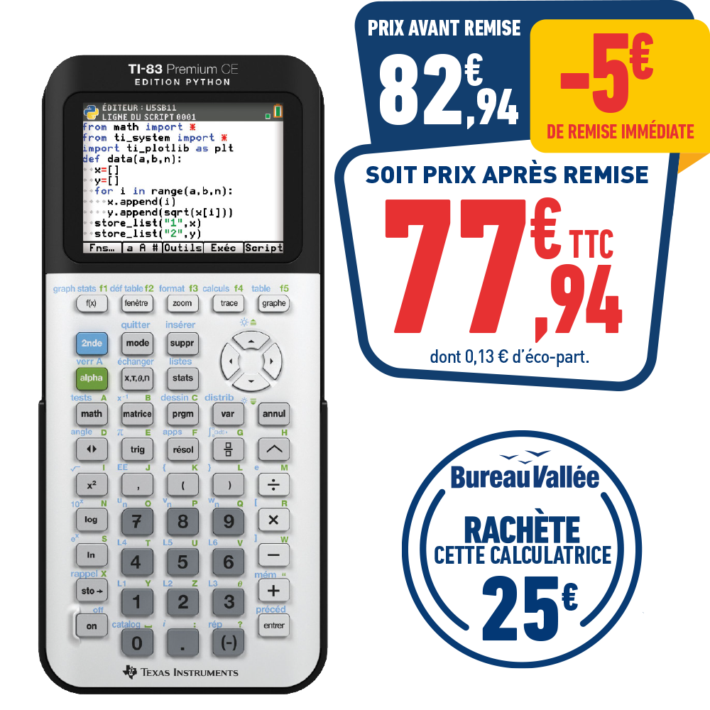 CALCULATRICE TI-83 Premium CE PYTHON