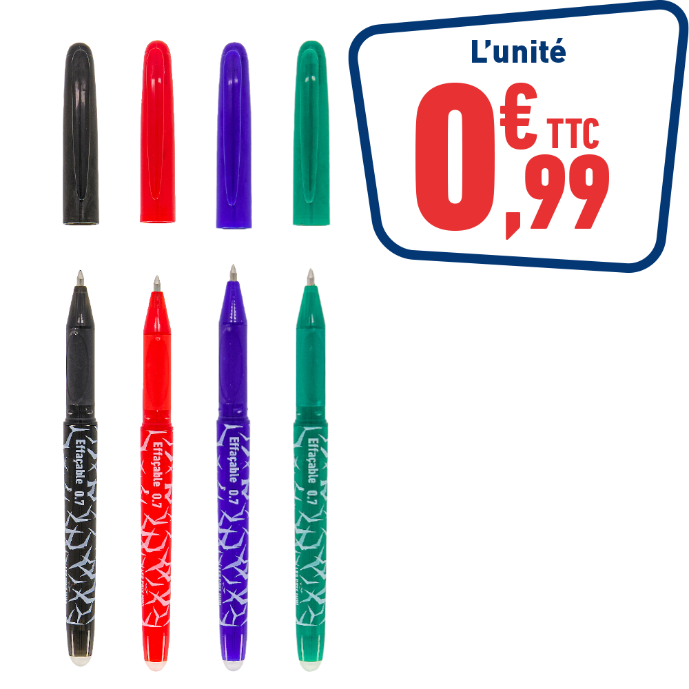 STYLO ROLLER EFFAÇABLE - POINTE 0,7 MM