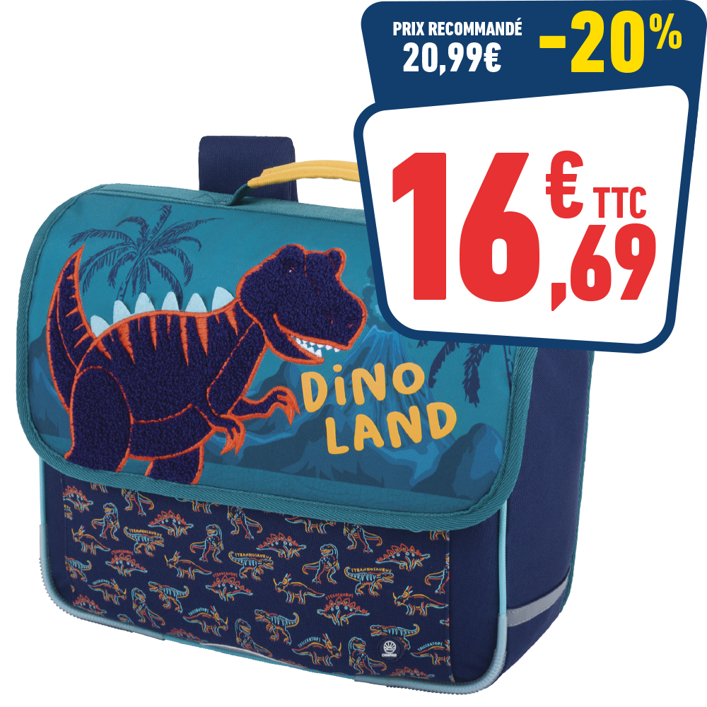 Cartable Dino 35 x 30 x 12 cm