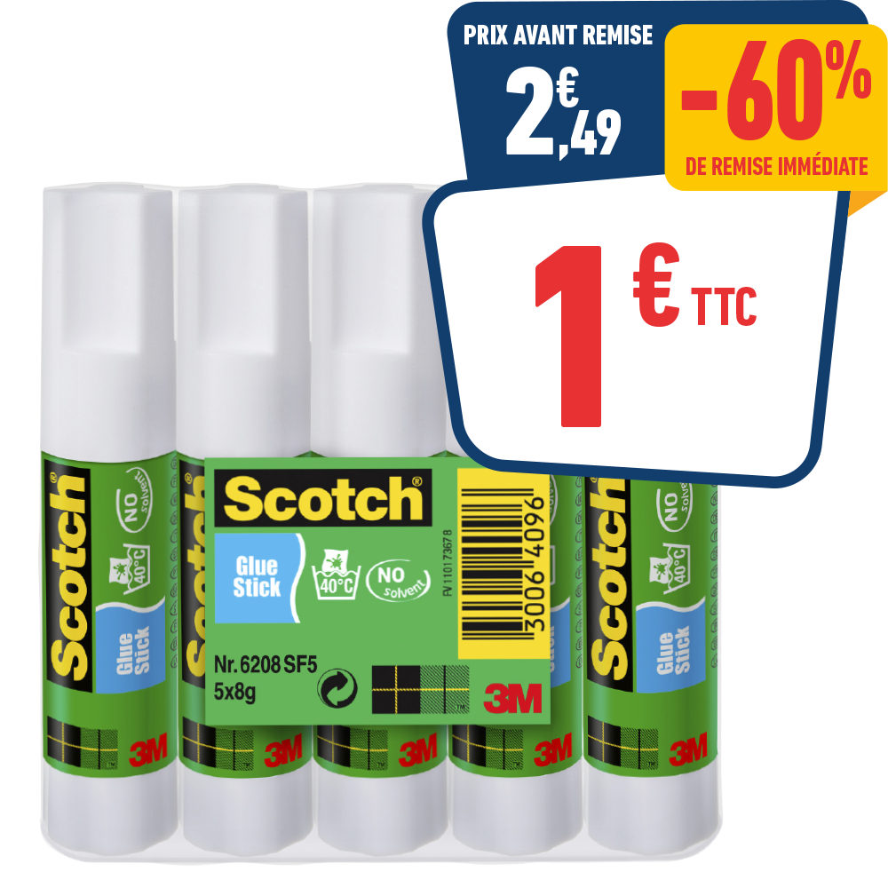 LOT DE 5 BATONS DE COLLE 8GR