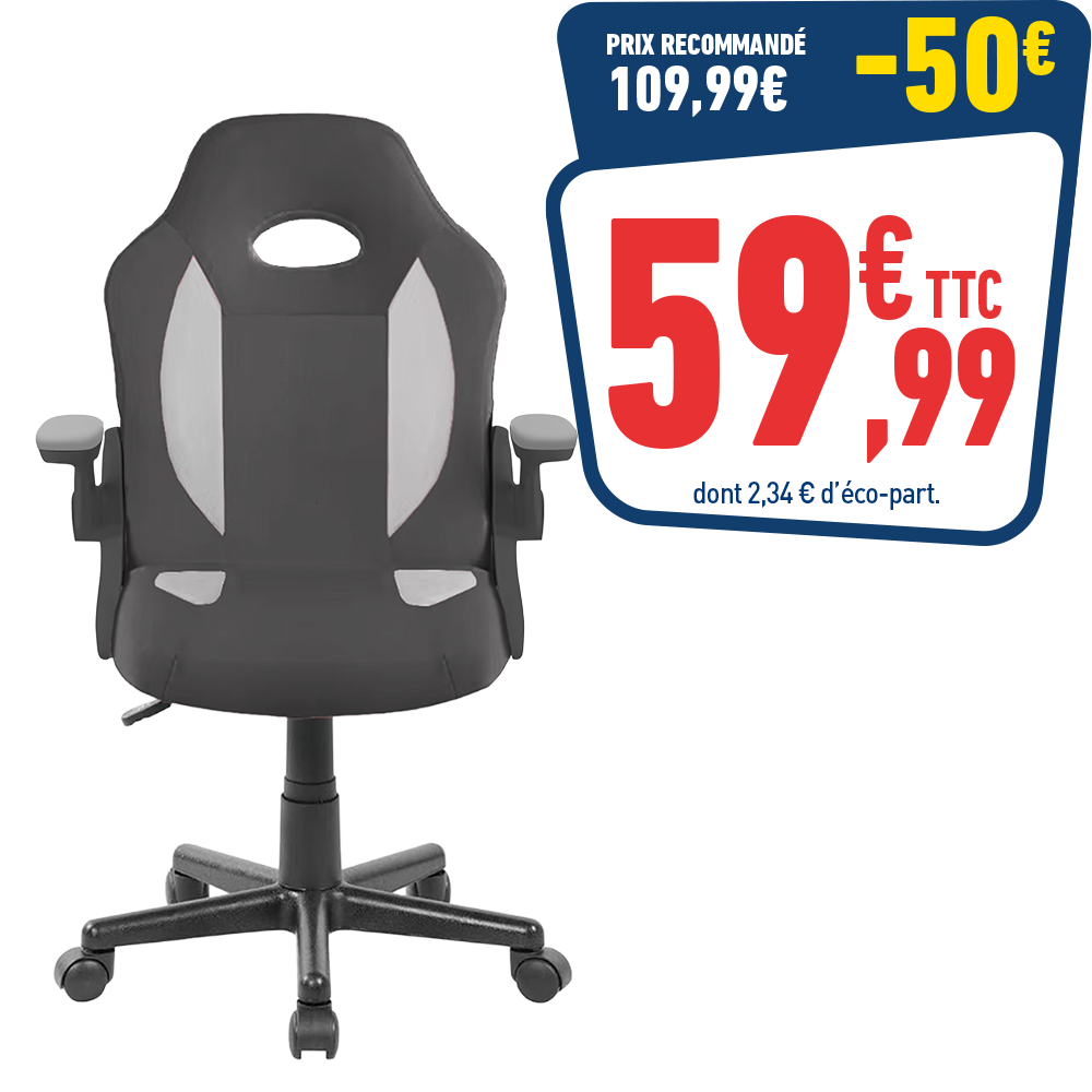 Fauteuil FLIP noir et gris