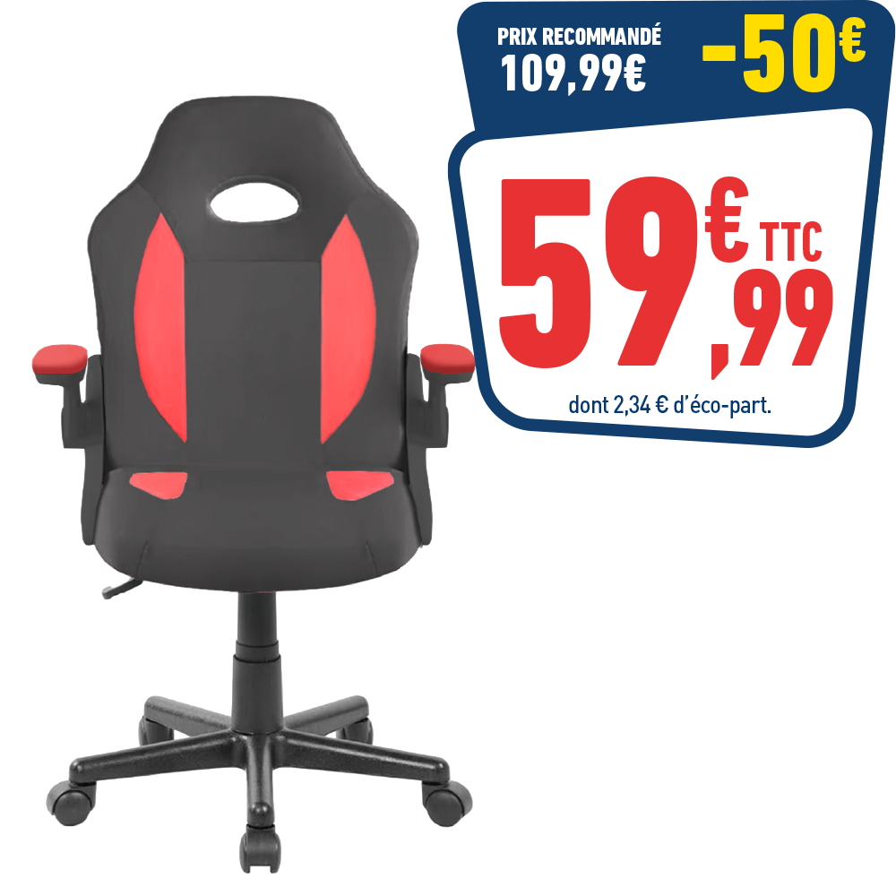 Fauteuil FLIP rouge et noir