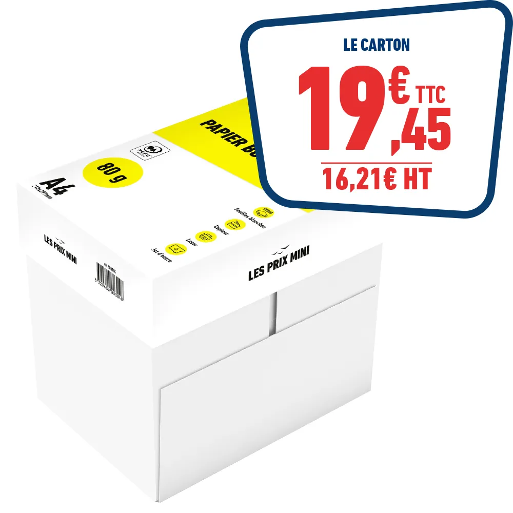 CARTON DE 5 RAMETTES DE 500 FEUILLES