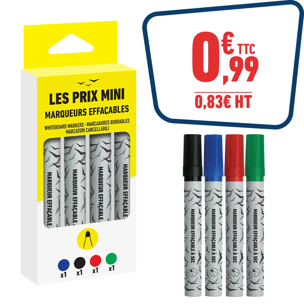 4 MARQUEURS EFFACABLES