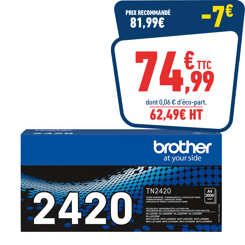 CARTOUCHE LASER BROTHER TN2420 NOIR