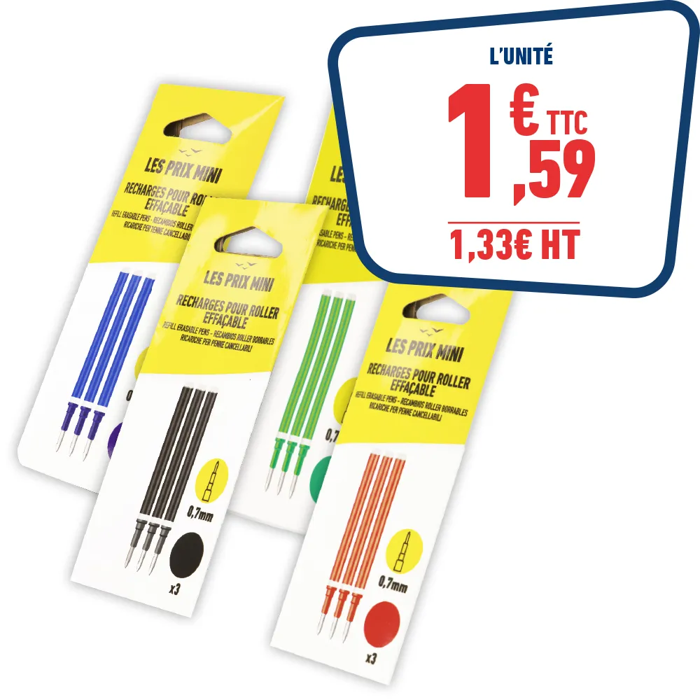 3 RECHARGES ROLLERS