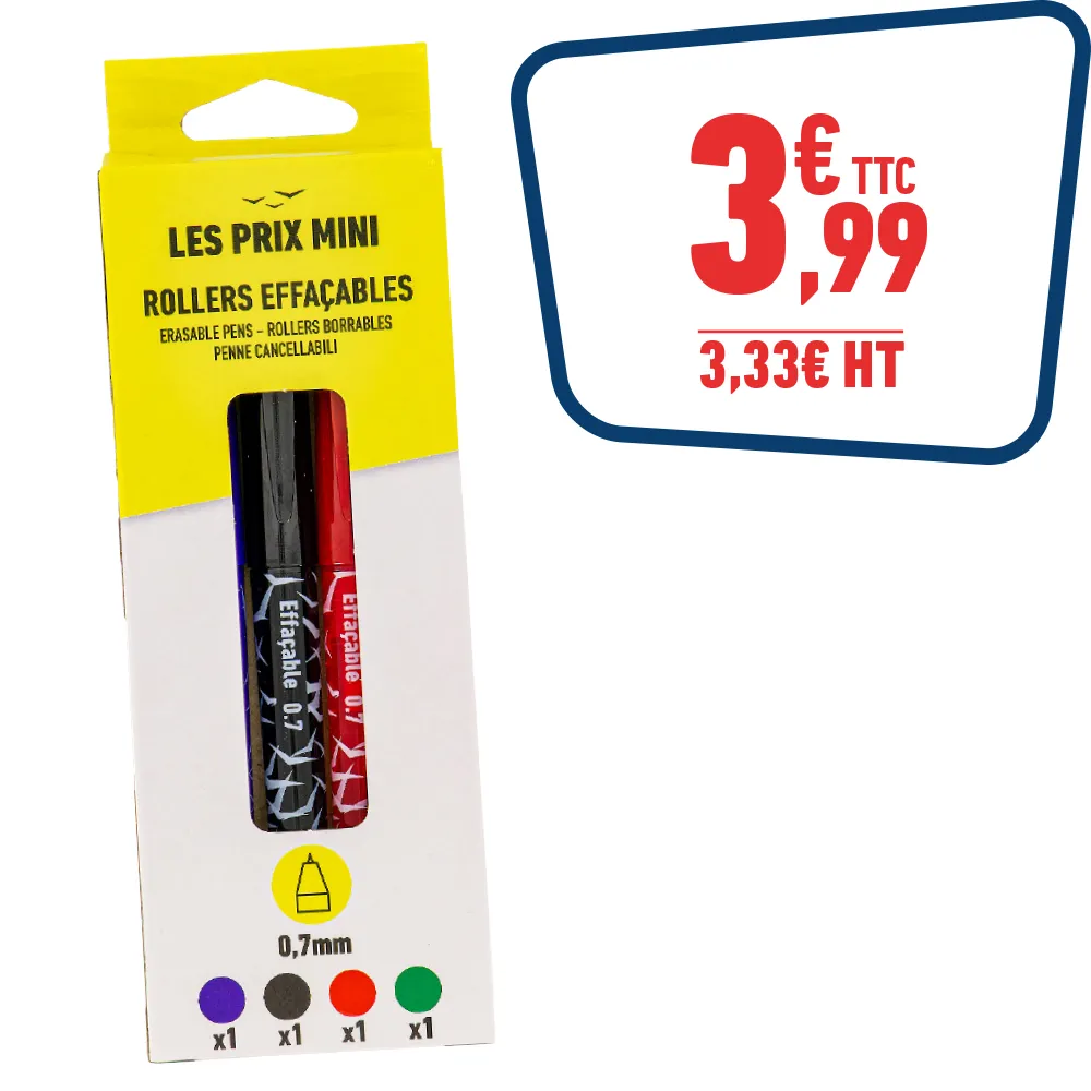 4 STYLOS ROLLER EFFAÇABLES