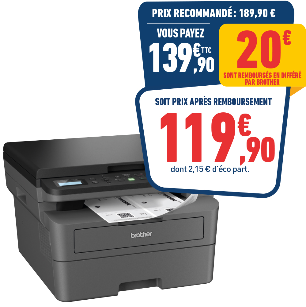 IMPRIMANTE MULTIFONCTION LASER BROTHER DCP-L2620DW