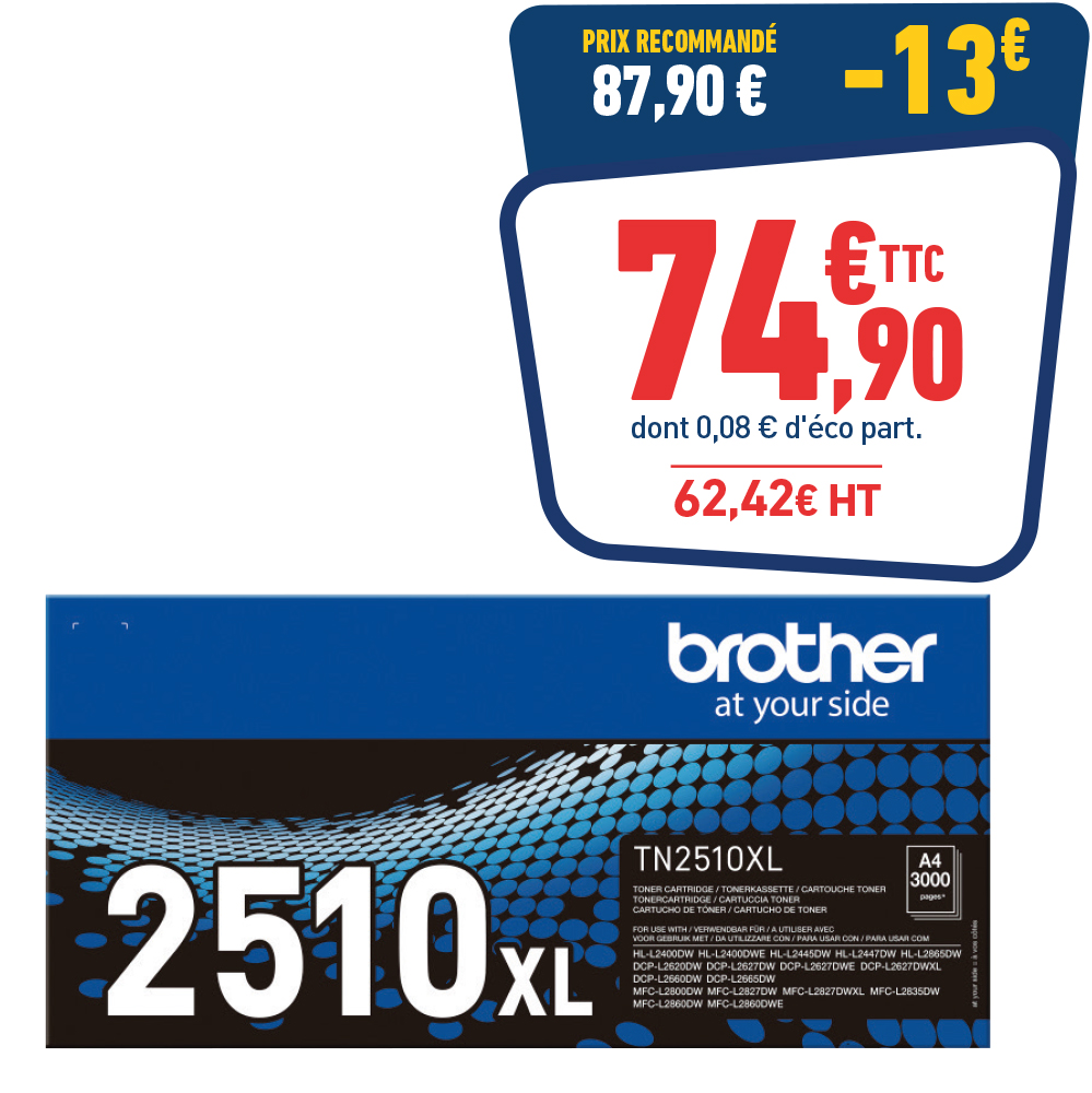 CARTOUCHE LASER BROTHER TN-2510XL