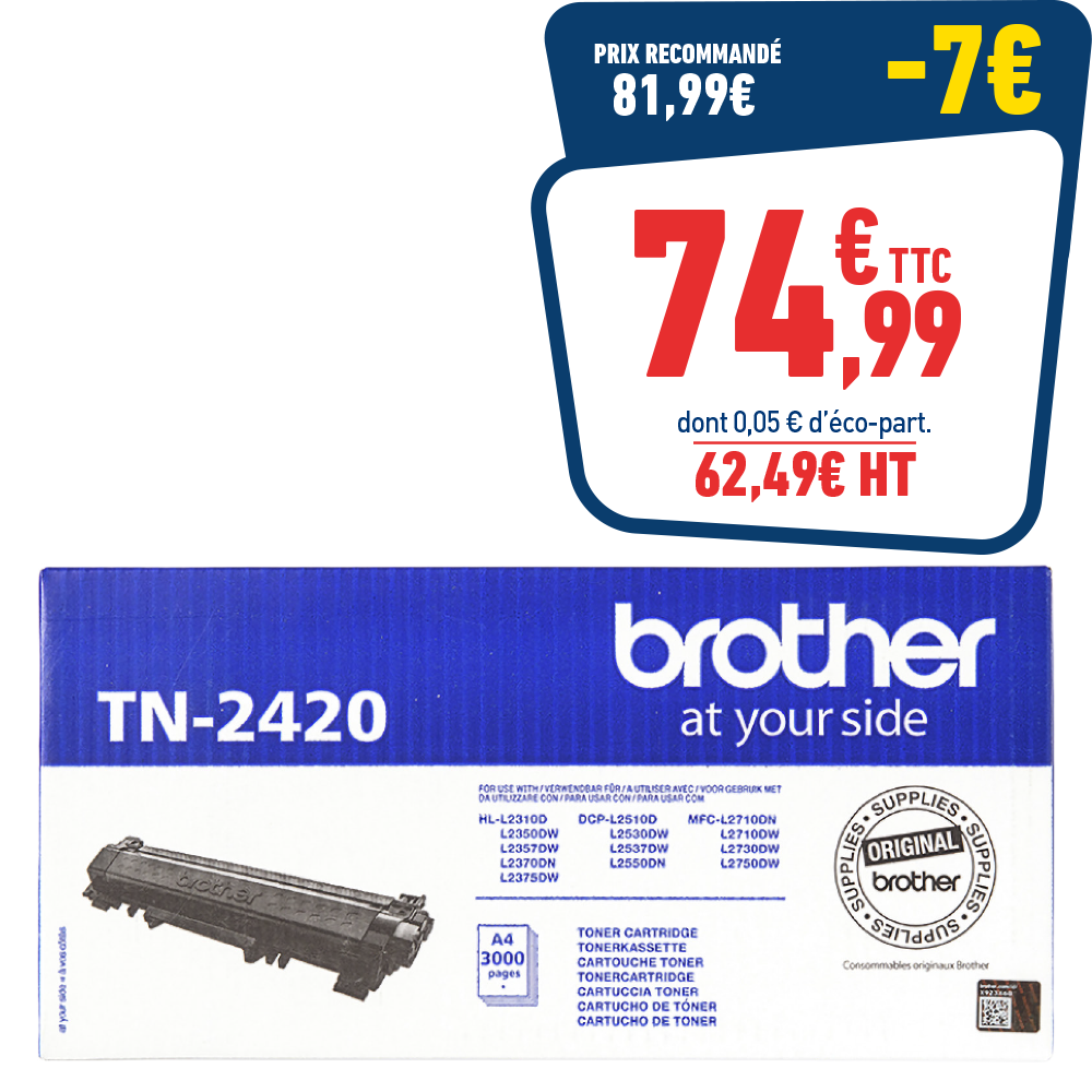 CARTOUCHE LASER BROTHER TN-2420 NOIRE