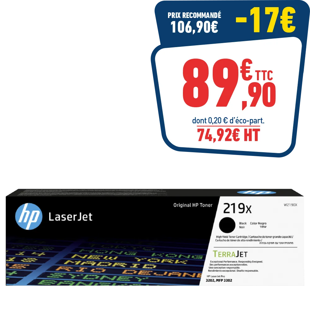 CARTOUCHE LASER HP 219X NOIRE