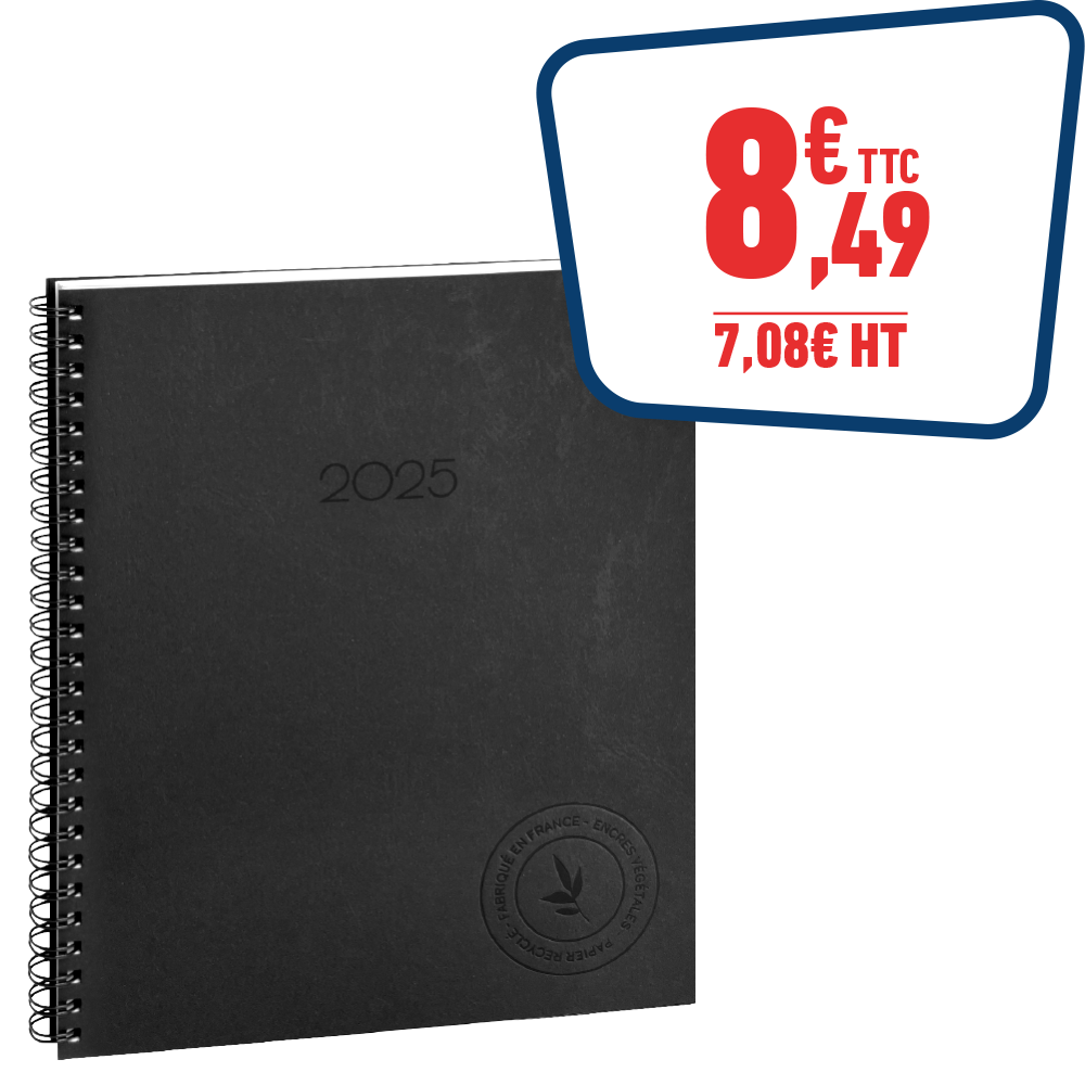 Agenda de bureau 12 mois 18 x 22,5 cm