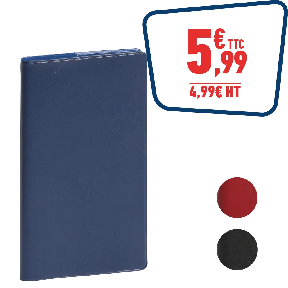 Agenda semainier de poche 12 mois 9 x 17,5 cm