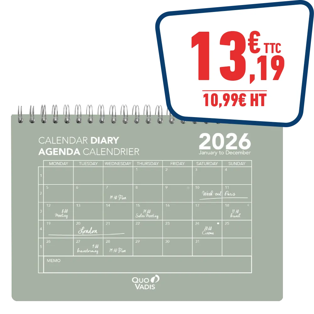 Calendrier 12 mois 16 x 24 cm