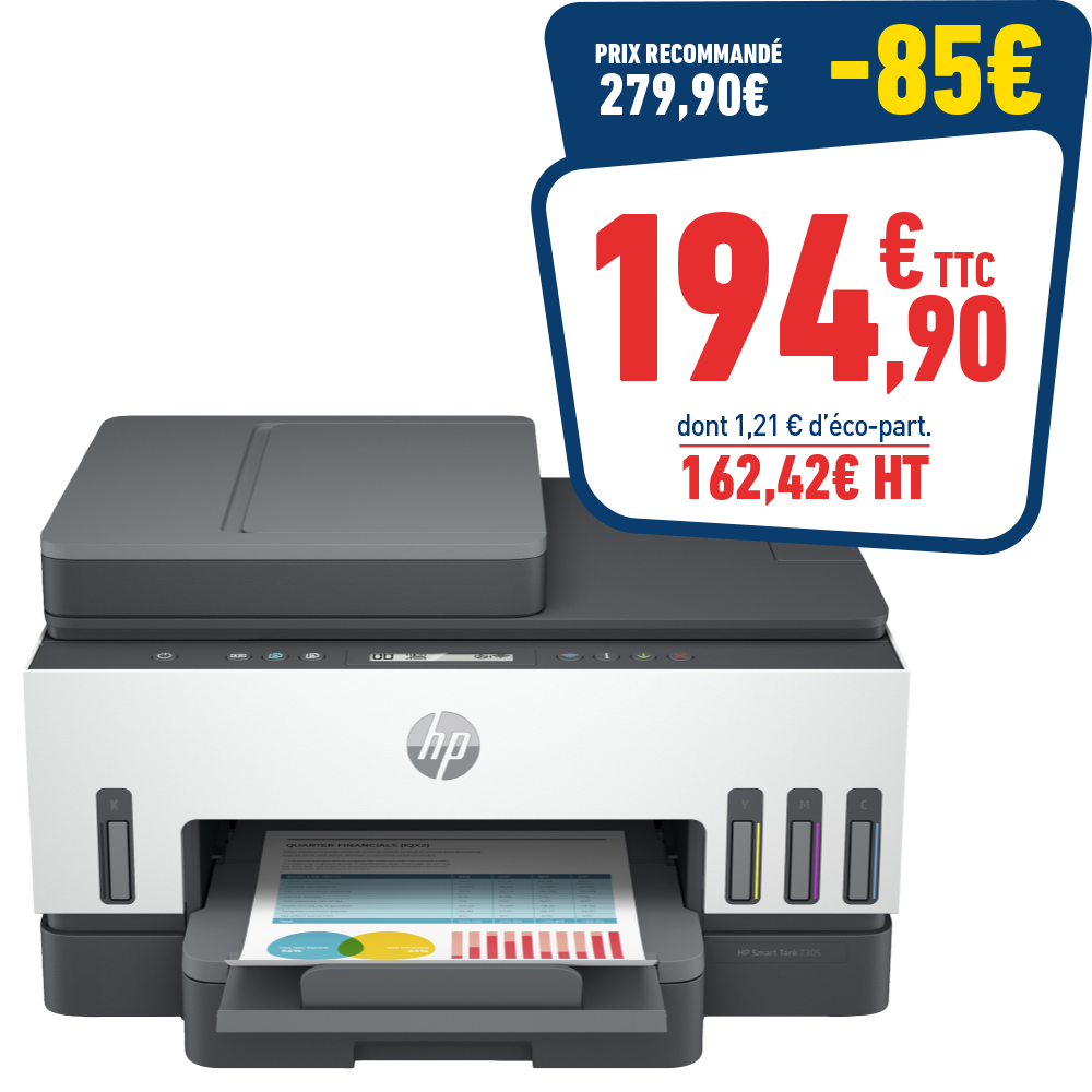 IMPRIMANTE MULTIFONCTION JET D'ENCRE HP SMART TANK 7305
