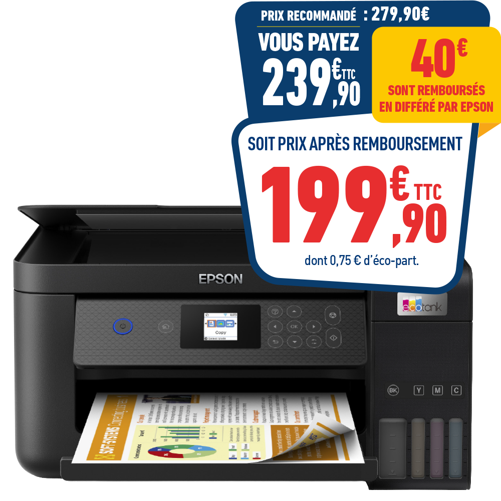 IMPRIMANTE MULTIFONCTION JET D'ENCRE EPSON ECOTANK ET-2851