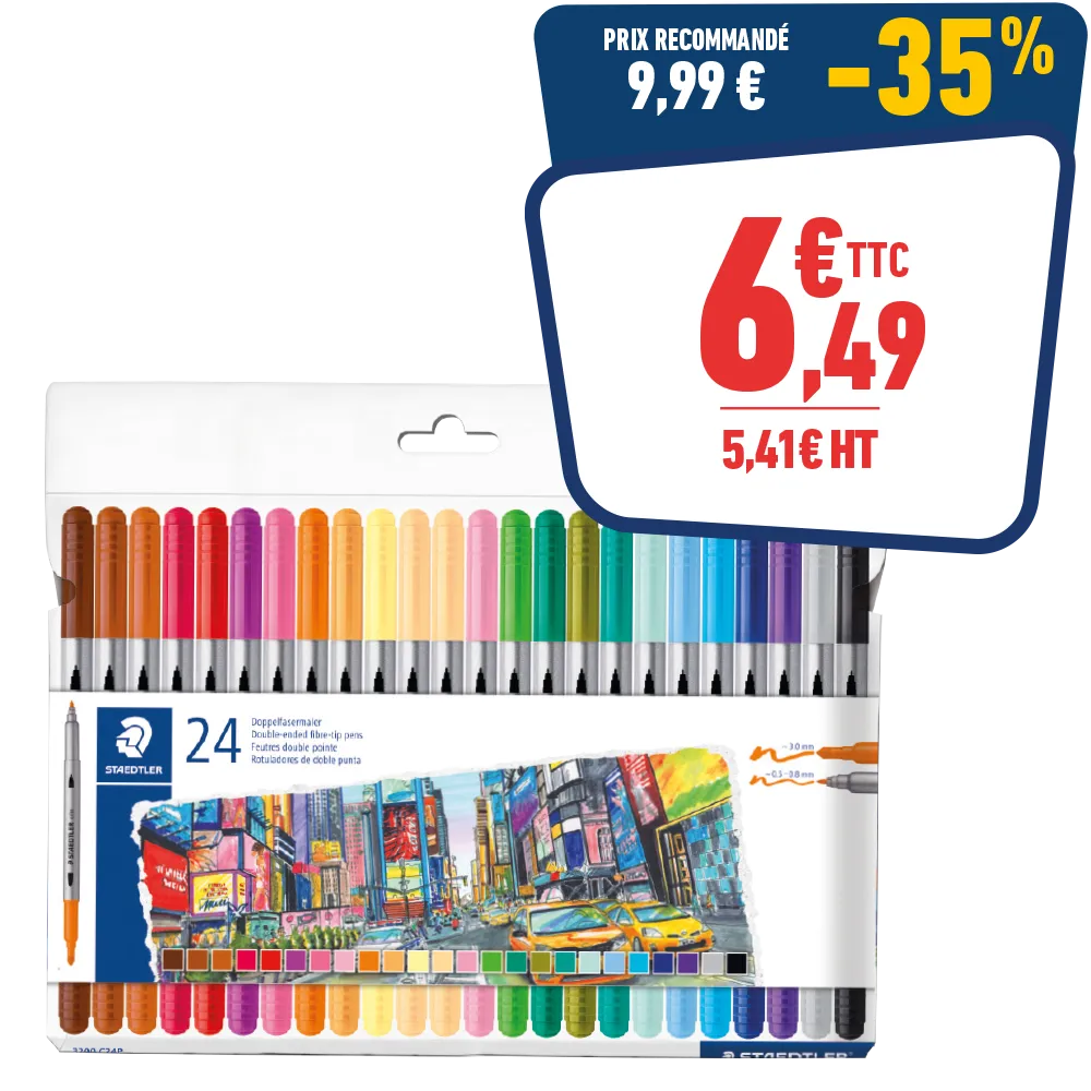 24 FEUTRES DOUBLE POINTE