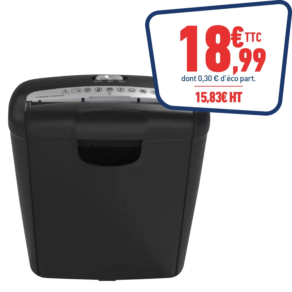 DESTRUCTEUR DE DOCUMENTS CORBEILLE 10L