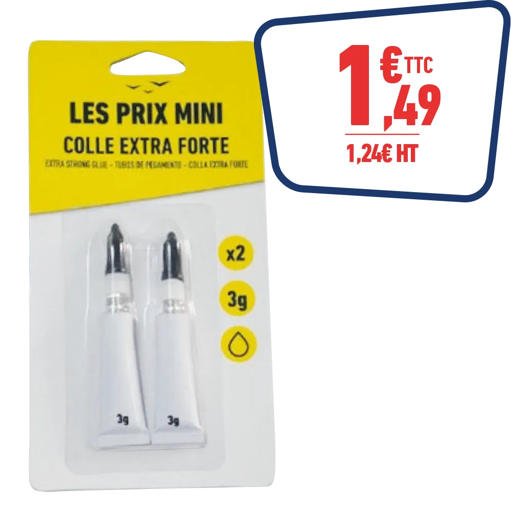 2 TUBES DE COLLE EXTRA FORTE