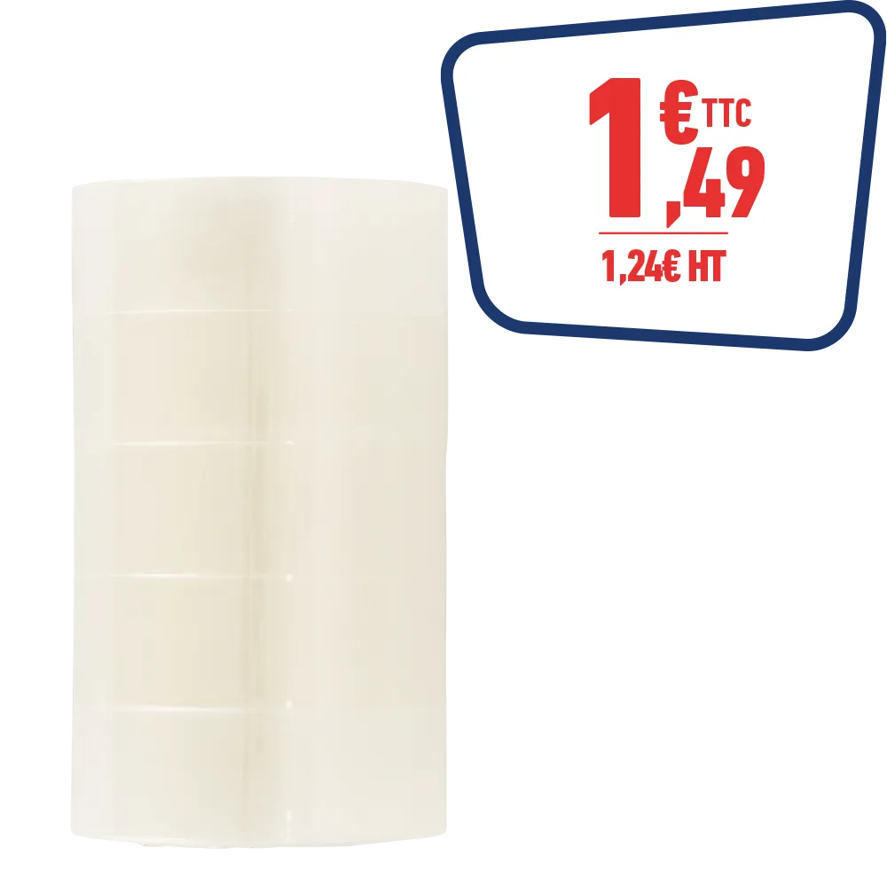 5 RUBANS ADHESIFS - 18MMX33M