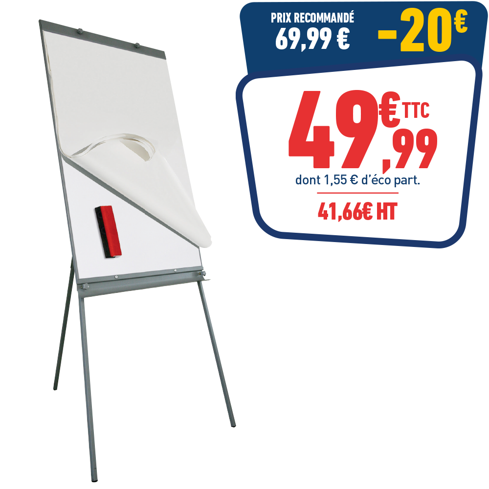 CHEVALET DE CONFERENCE Sur pied - Magnétique - 100 x 65 cm