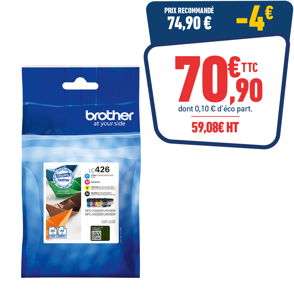 PACK DE 4 CARTOUCHES D'ENCRE BROTHER LC-426
