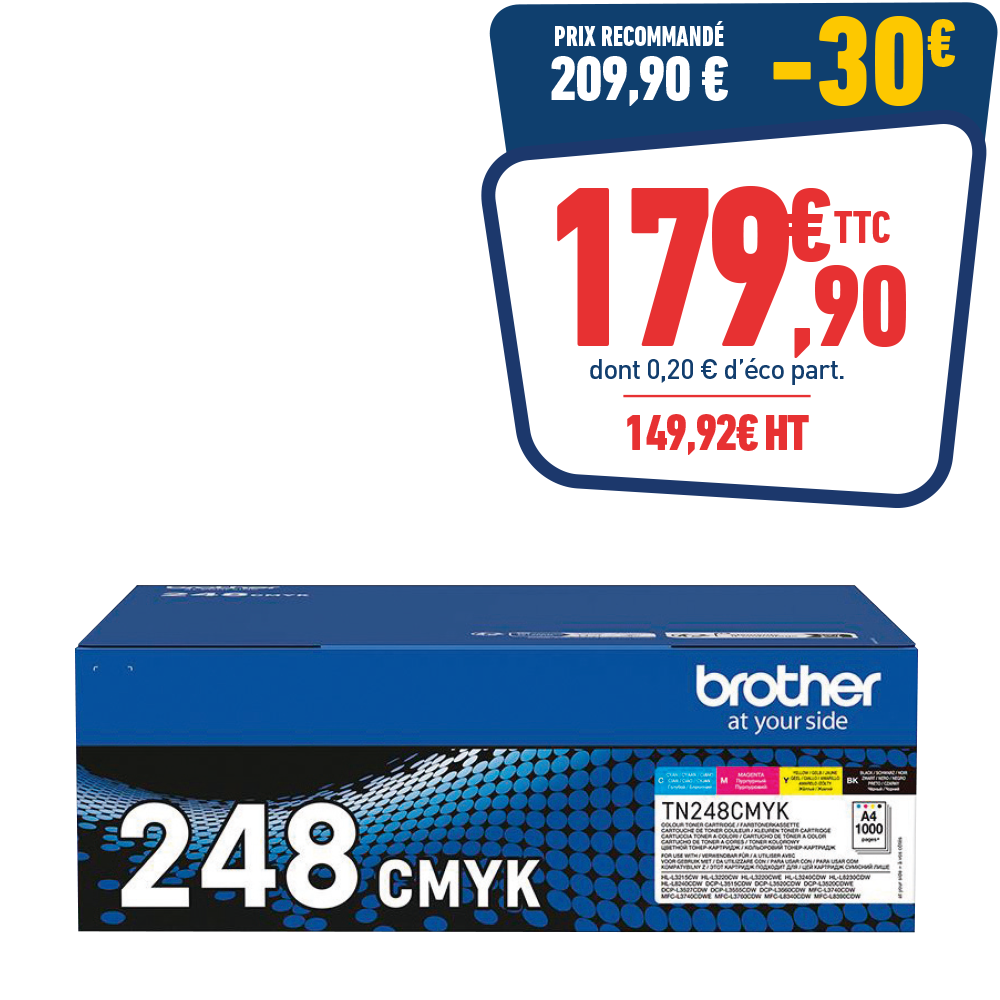 PACK DE 4 CARTOUCHES LASER TN-248